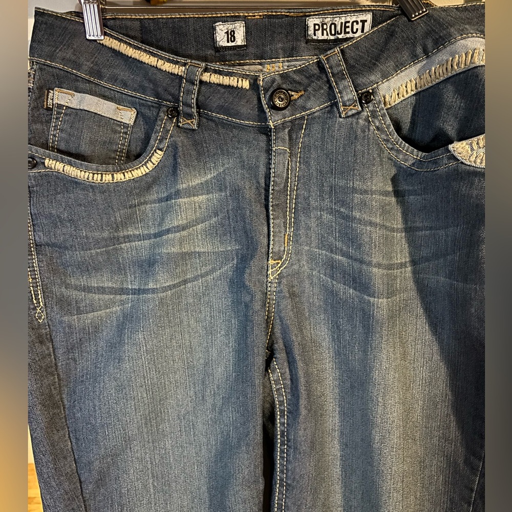 Project Brand Unisex Jeans Cropped Skater Punk Size 18 Women Cool Mom